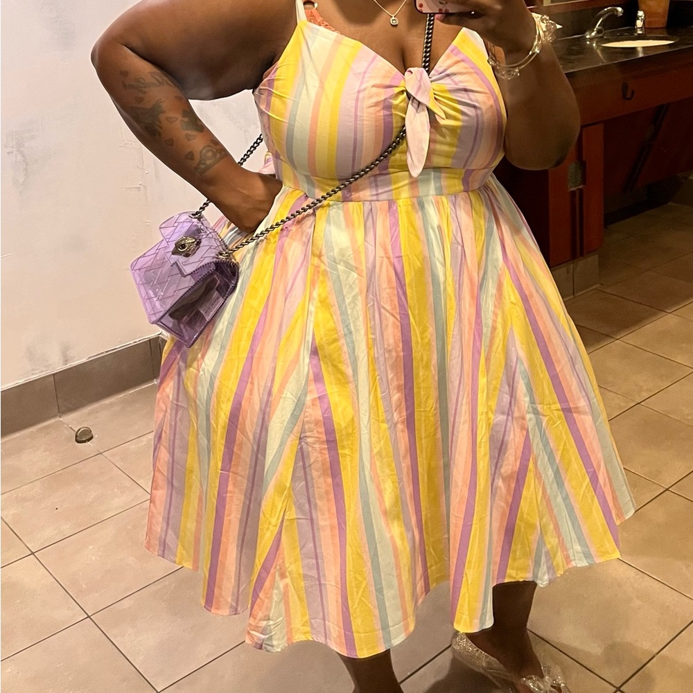 Torrid Multicolor Striped Midi Dress